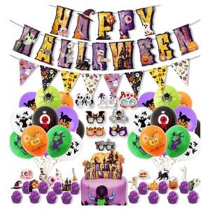 Halloween Party Decoration Set - Black, Purple, Orange